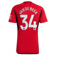 Manchester United Donny van de Beek #34 Domáci futbalový dres 2023-24 Krátky Rukáv